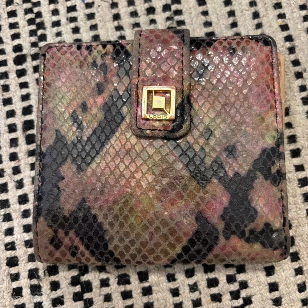 Lodis Multicolor Snake Print mini Wallet